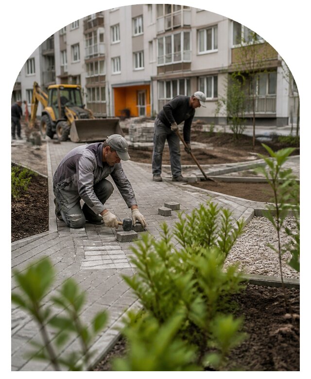 Благоустройство двора многоквартирного дома в Богородицке
